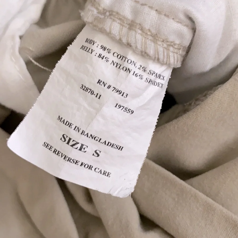 Oh Baby by Motherhood | Maternity Stretch Cotton Full Panel Capri Pants Khaki S - Picture 8 of 16